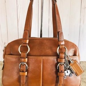 Coach leather satchel brown purse